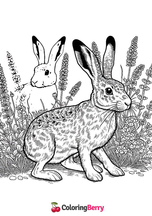 Brown Hare Coloring Page