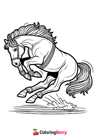 Bucking Horse Coloring Page