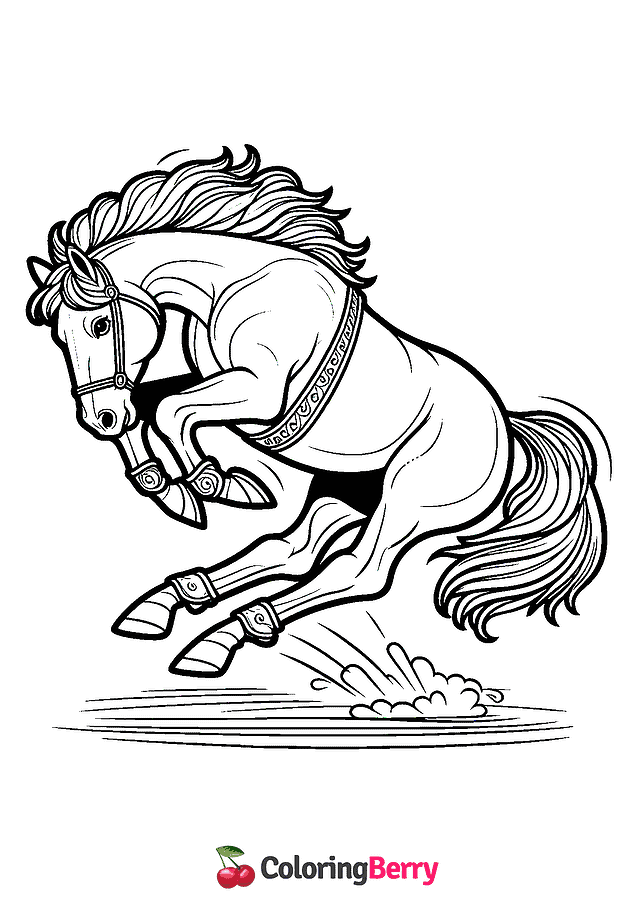 Bucking Horse Coloring Page