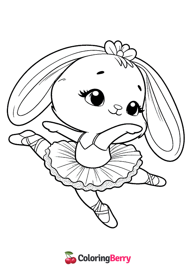 Bunny Ballerina Coloring Page