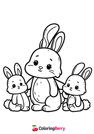 Bunny Family Coloring Page