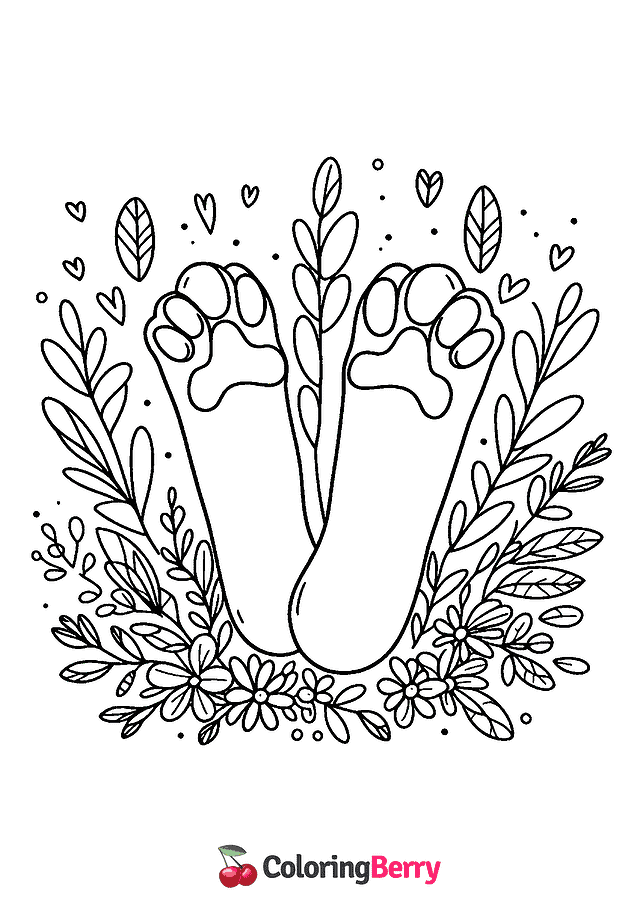 Bunny Feet Coloring Page