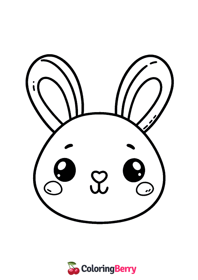 Bunny Head Coloring Page