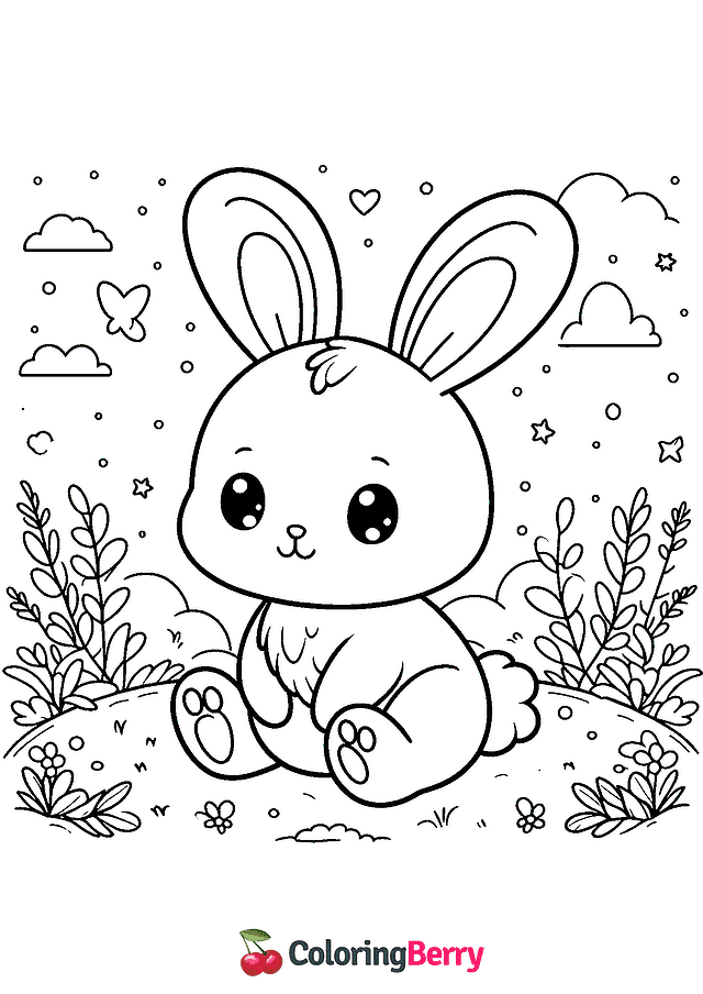 Bunny Rabbit Coloring Page