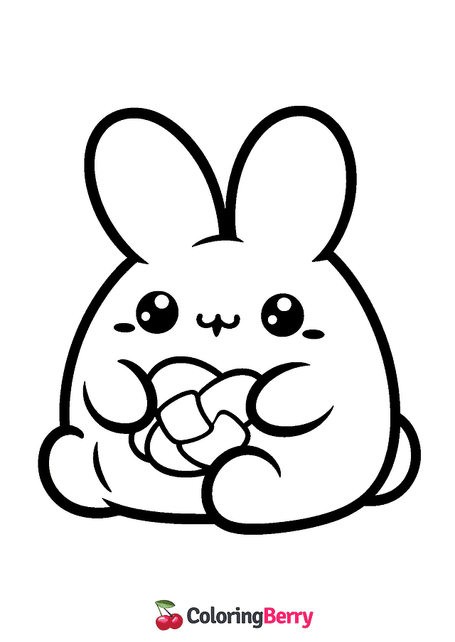 Bunny Squishmallow Coloring Page