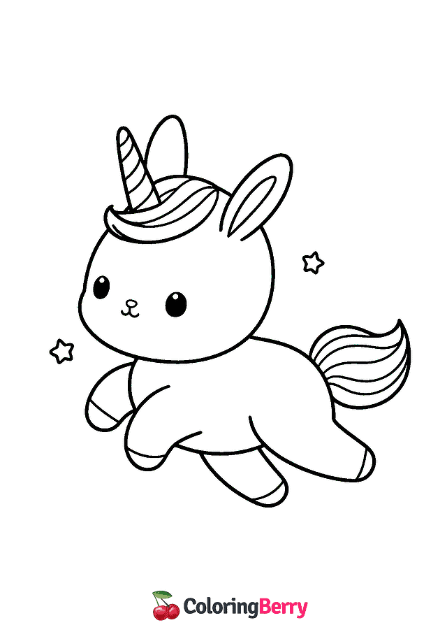 Bunny Unicorn Coloring Page