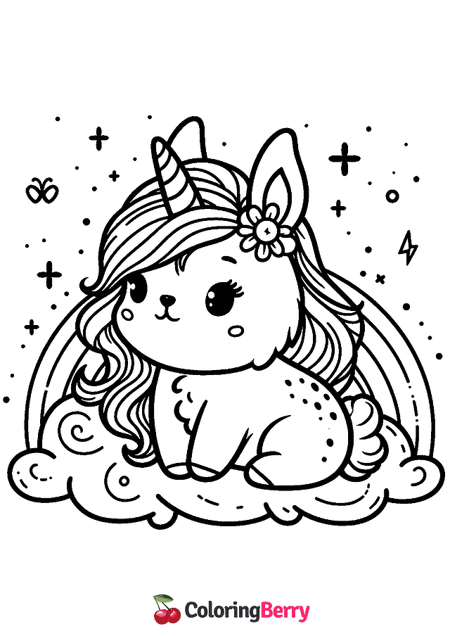 Bunnycorn Coloring Page