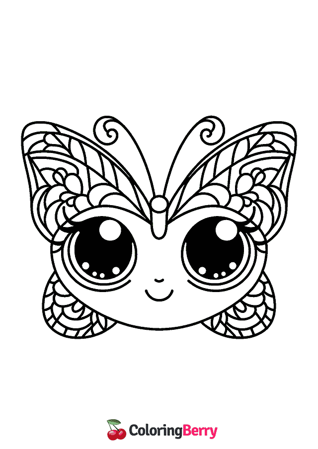 Butterfly Face Coloring Page