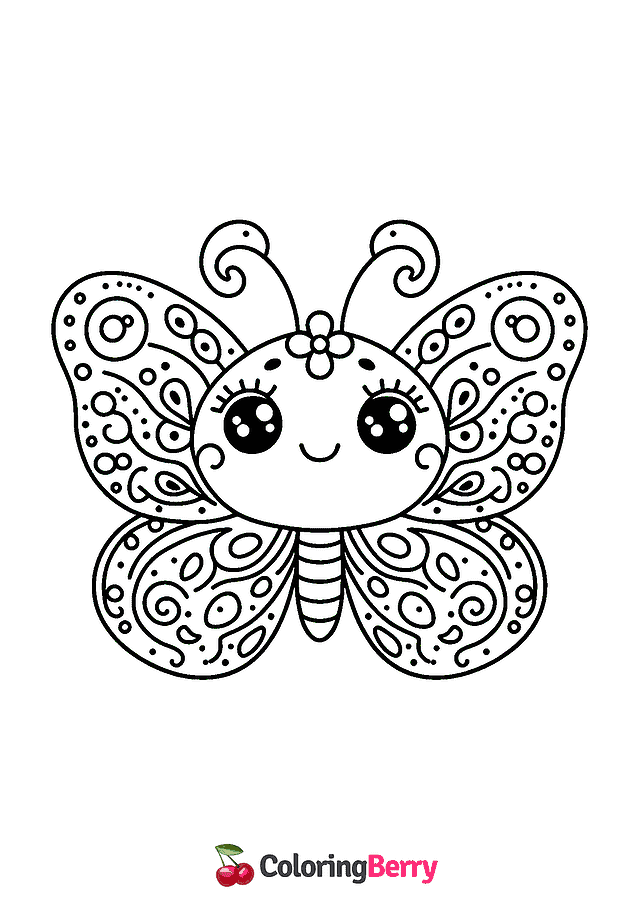 Butterfly Head Coloring Page