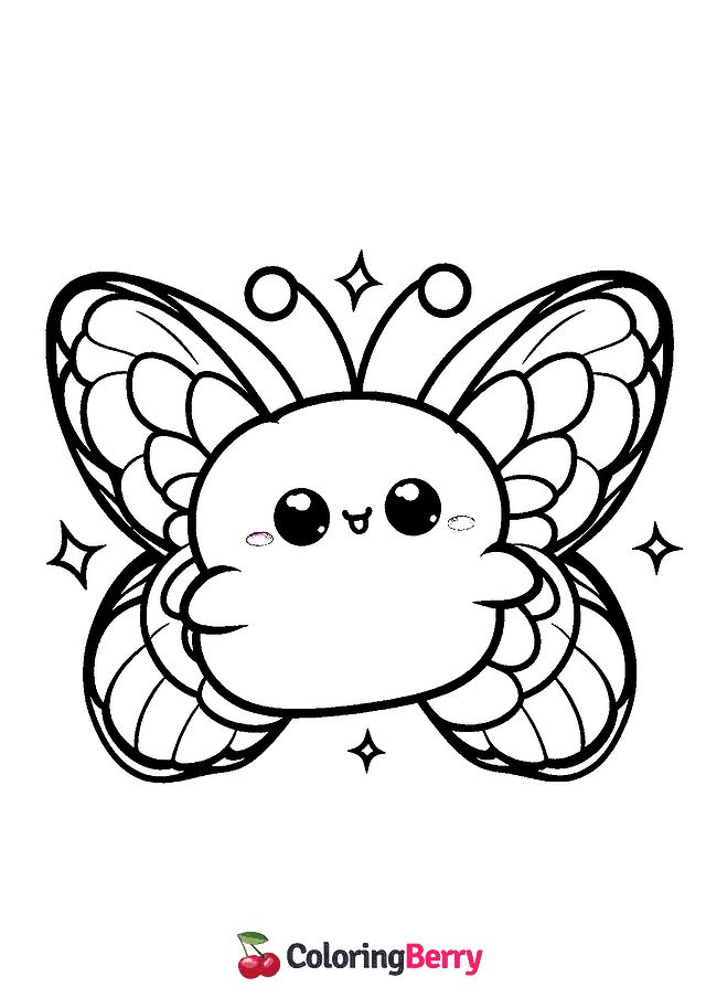 Butterfly Squishmallow Coloring Page