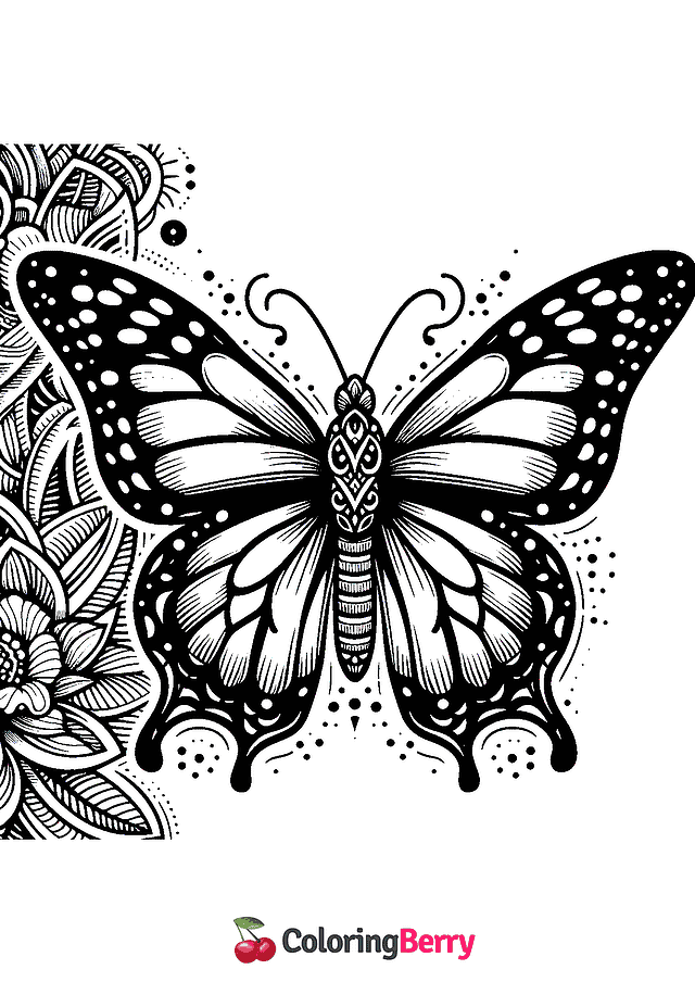 Butterfly Tattoo Coloring Page