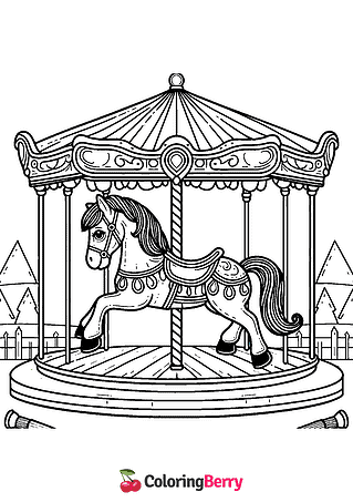 Carousel Horse Coloring Page