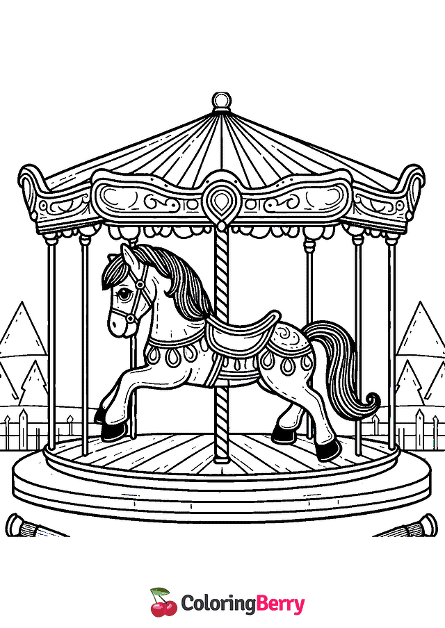 Carousel Horse Coloring Page