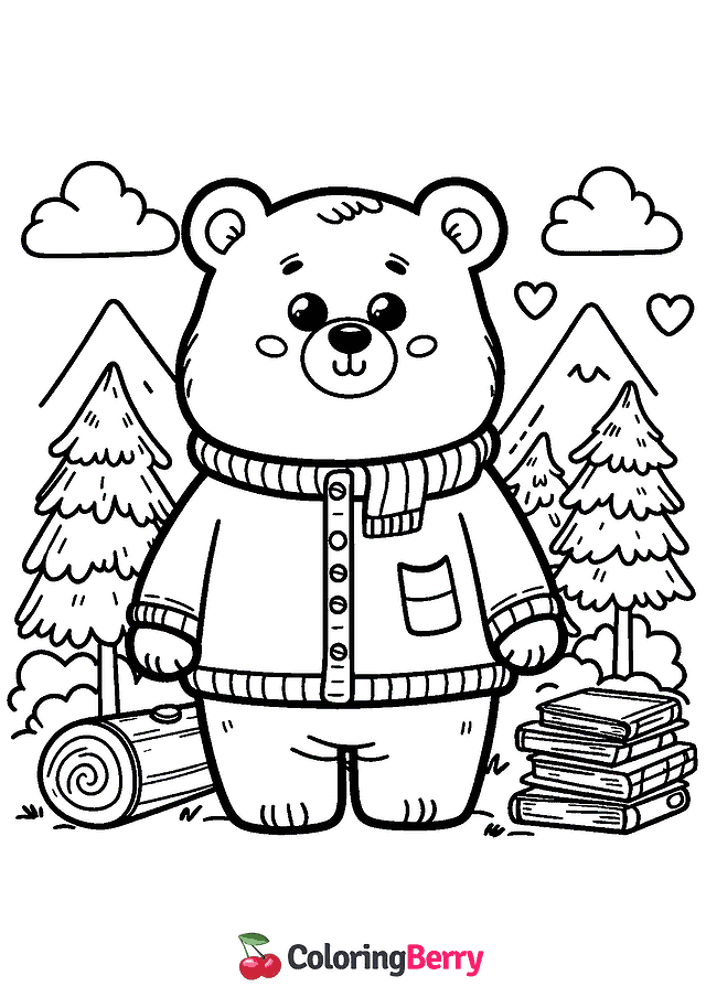 Cartoon Bear Coloring Page