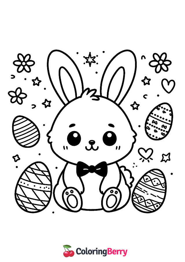 Cartoon Bunny Coloring Page