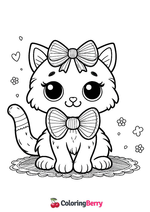 Cartoon Cat Coloring Page