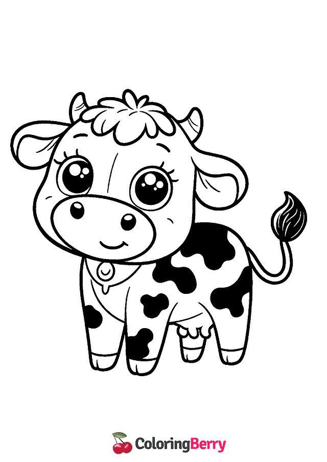 Cartoon Cow Coloring Page