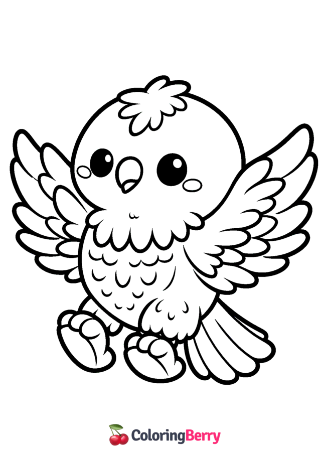 Cartoon Eagle Coloring Page