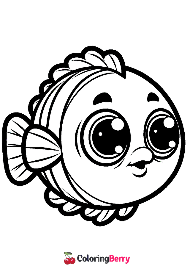 Cartoon Fish Coloring Page