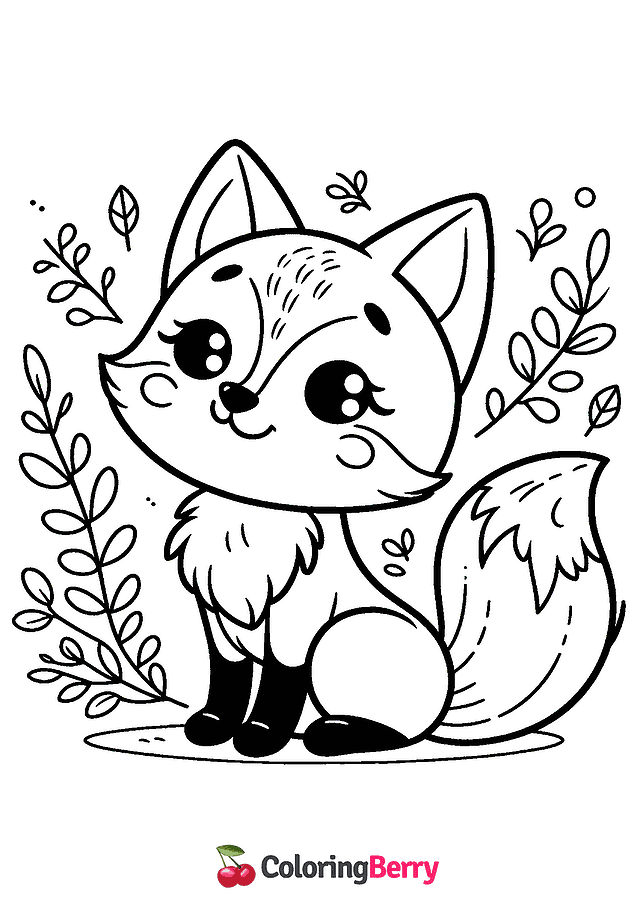 Cartoon Fox Coloring Page