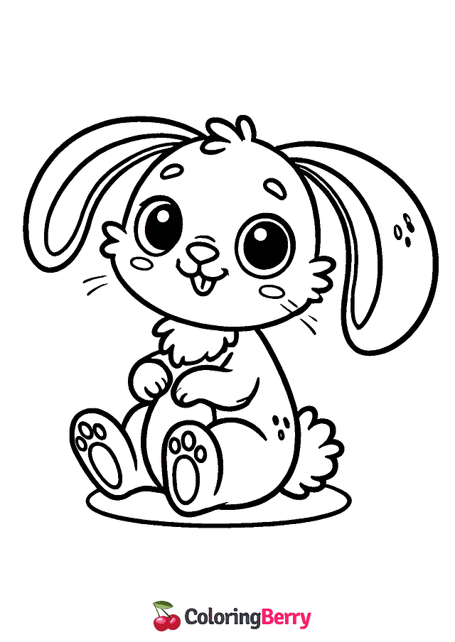 Cartoon Hare Coloring Page