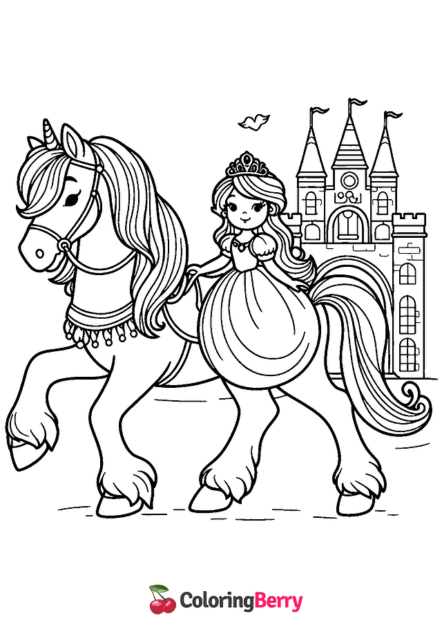 Cartoon Horse Coloring Page