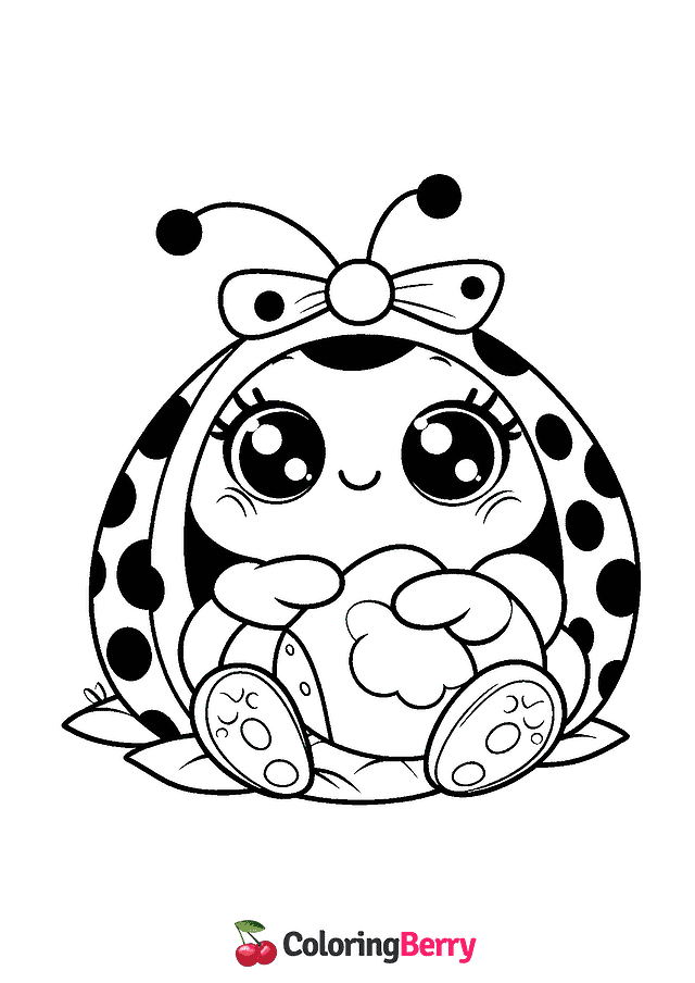 Cartoon Ladybug Coloring Page