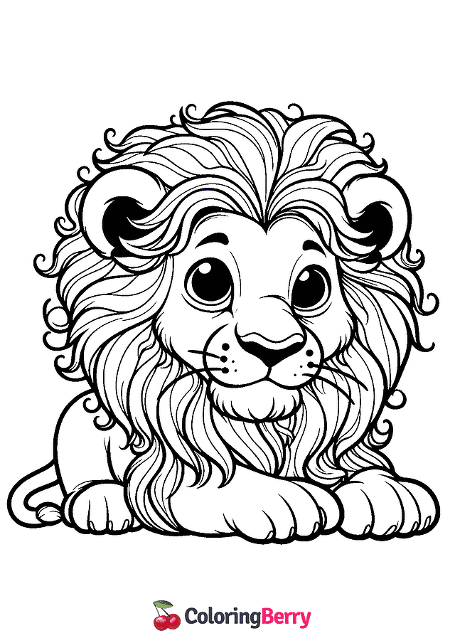 Cartoon Lion Coloring Page