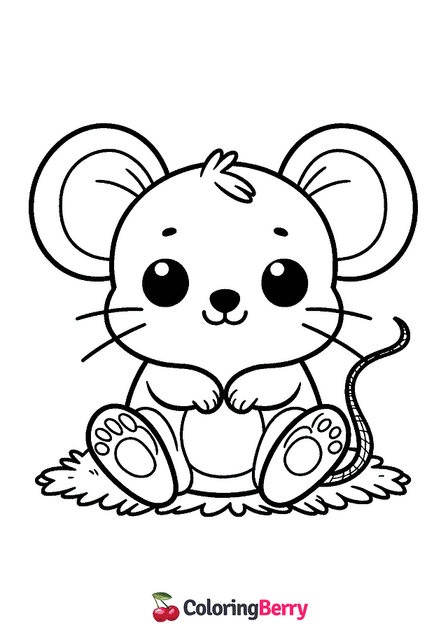 Cartoon Mouse Coloring Page