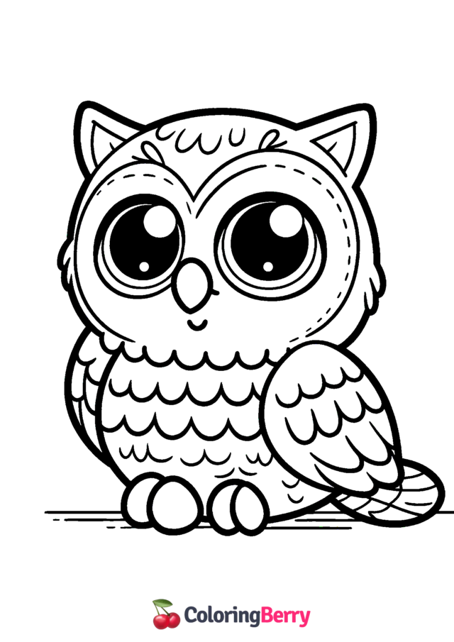 Cartoon Owl Coloring Page