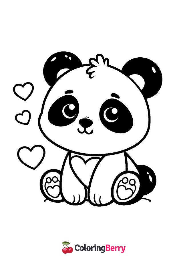 Cartoon Panda Coloring Page