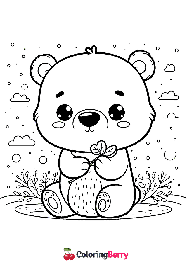 Cartoon Polar Bear Coloring Page