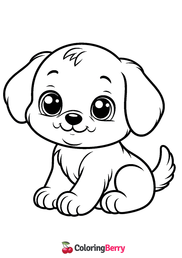 Cartoon Puppy Coloring Page