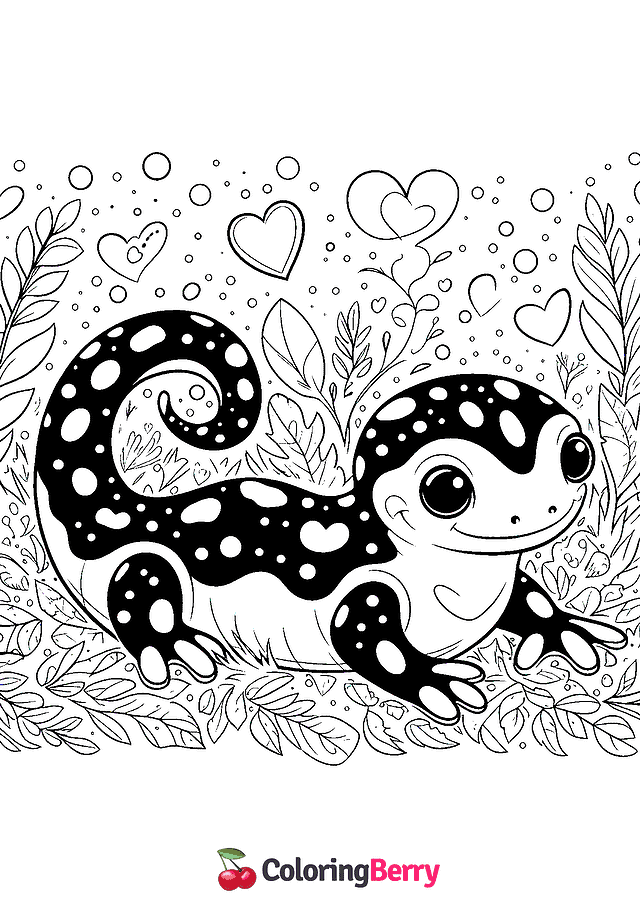 Cartoon Salamander Coloring Page