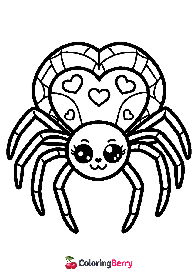 Cartoon Spider Coloring Page