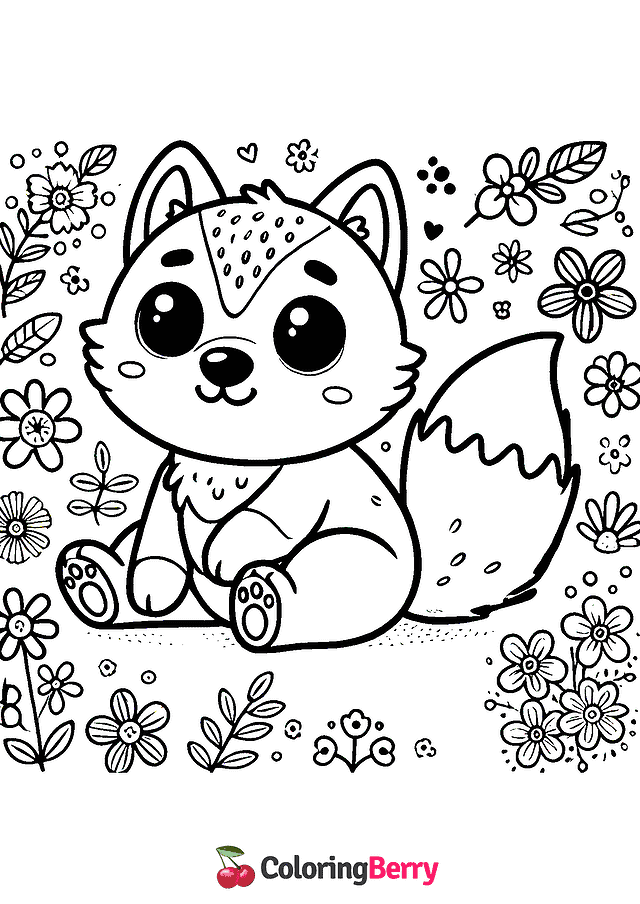 Cartoon Wolf Coloring Page