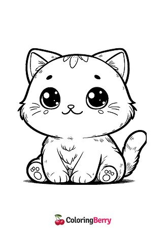 Cat Cub Coloring Page