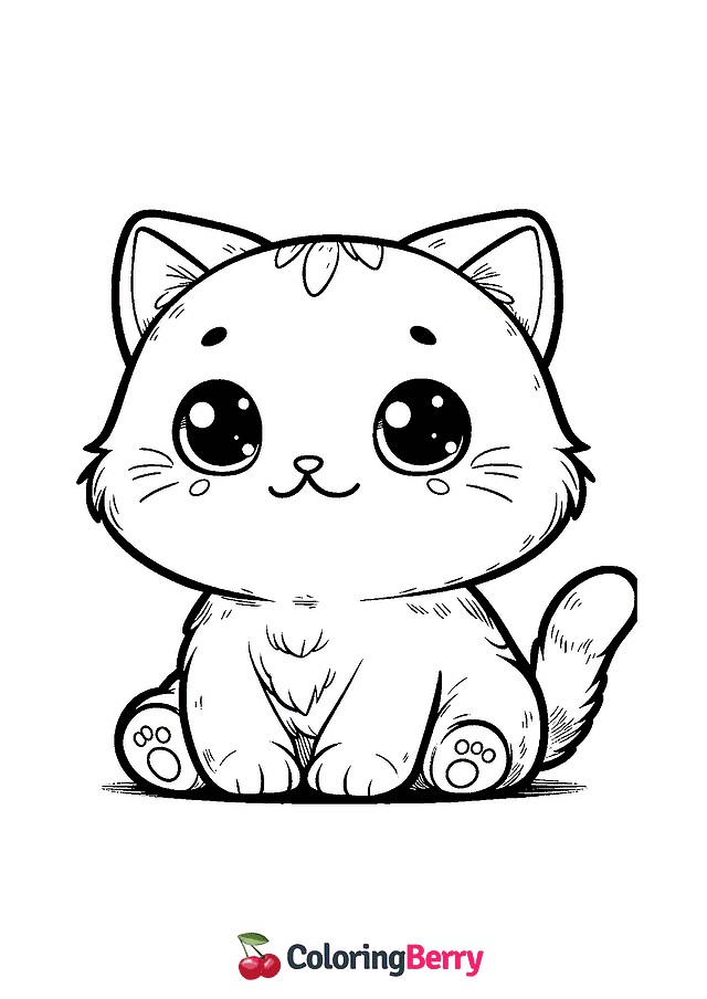 Cat Cub Coloring Page
