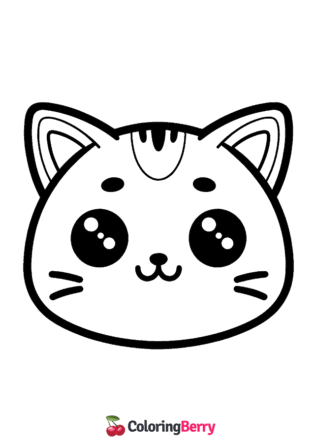 Cat Face Coloring Page