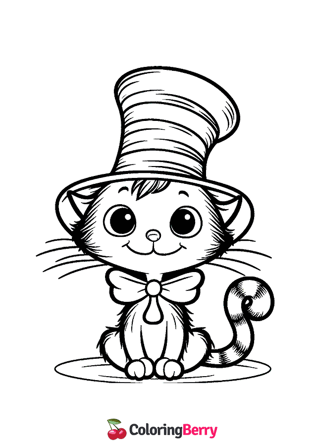 Cat in the Hat Coloring Page