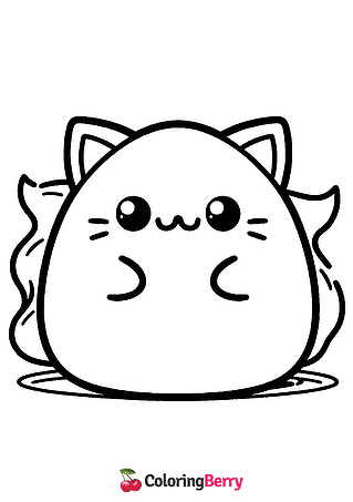 Cat Squishmallow Coloring Page