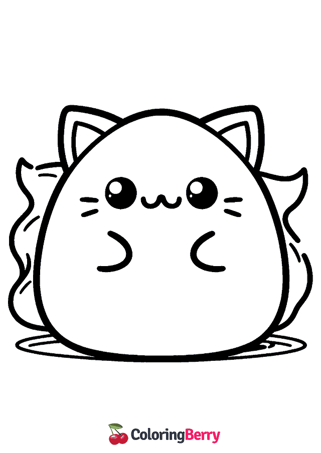 Cat Squishmallow Coloring Page