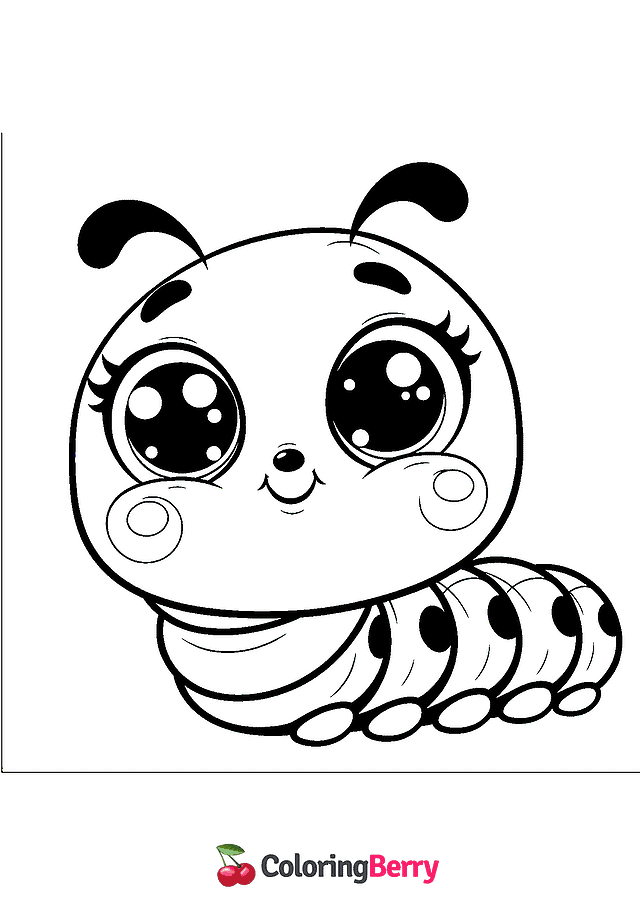 Caterpillar Face Coloring Page