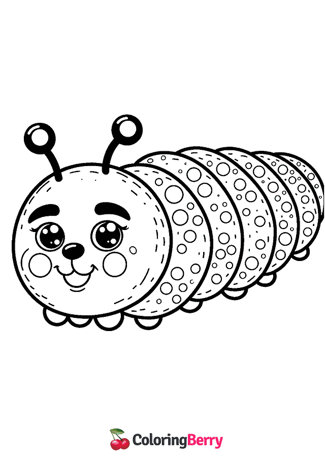 Caterpillar Head Coloring Page