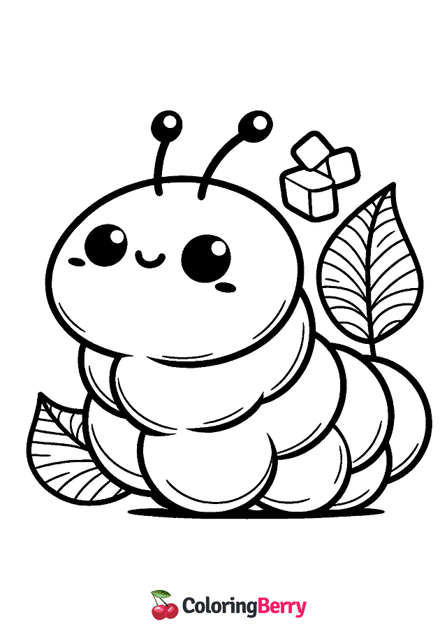 Caterpillar Squishmallow Coloring Page