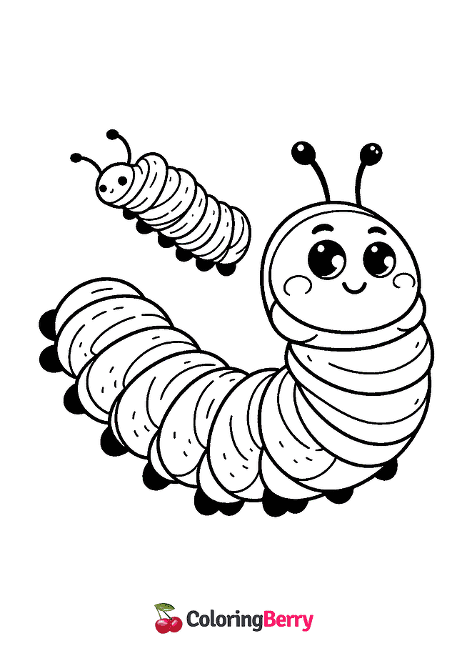 Caterpillars Coloring Page