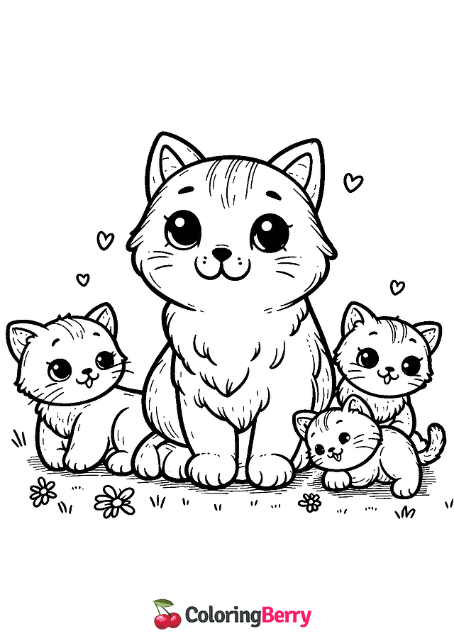 Cats Coloring Page