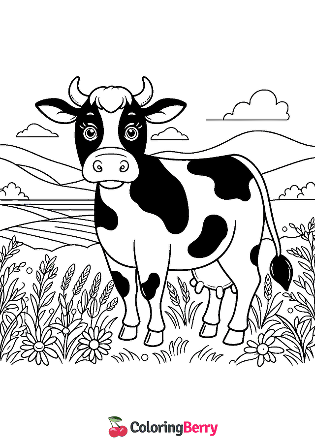 Cattle Cow Coloring Page