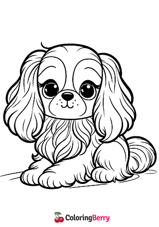 Cavalier King Charles Spaniel Coloring Page