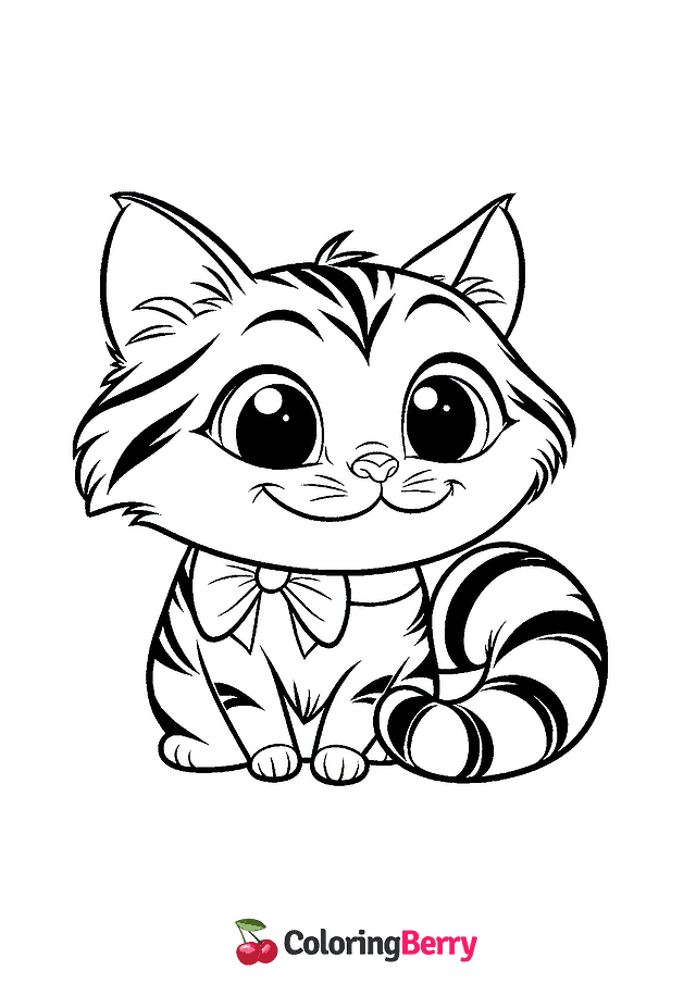 Cheshire Cat Coloring Page